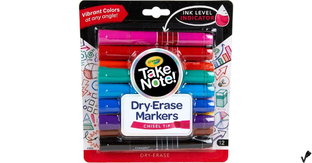 Crayola Take Note Dry Erase Markers - Chisel Tip