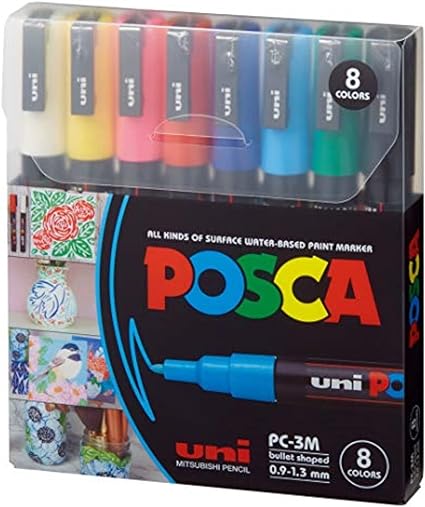 Uni Posca PC-3M Medium Tip Paint Marker Set