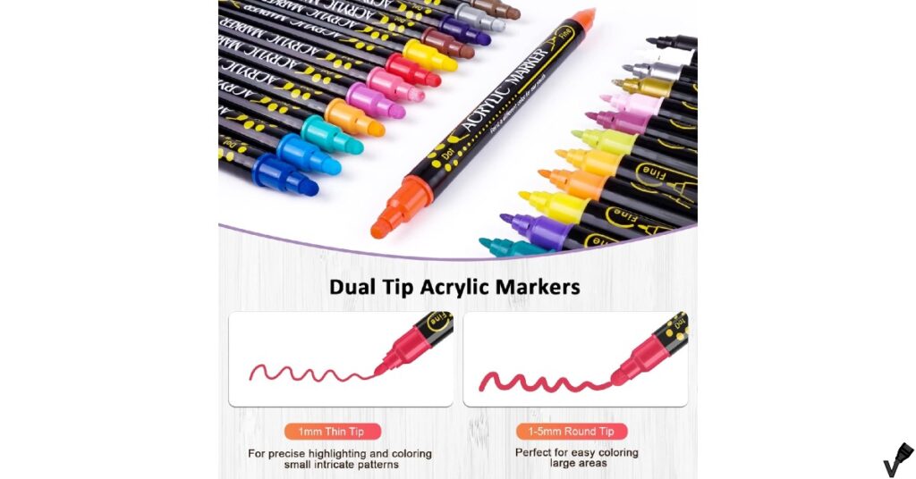 Betem 24 Colors Dual Tip Acrylic Paint Markers Overview