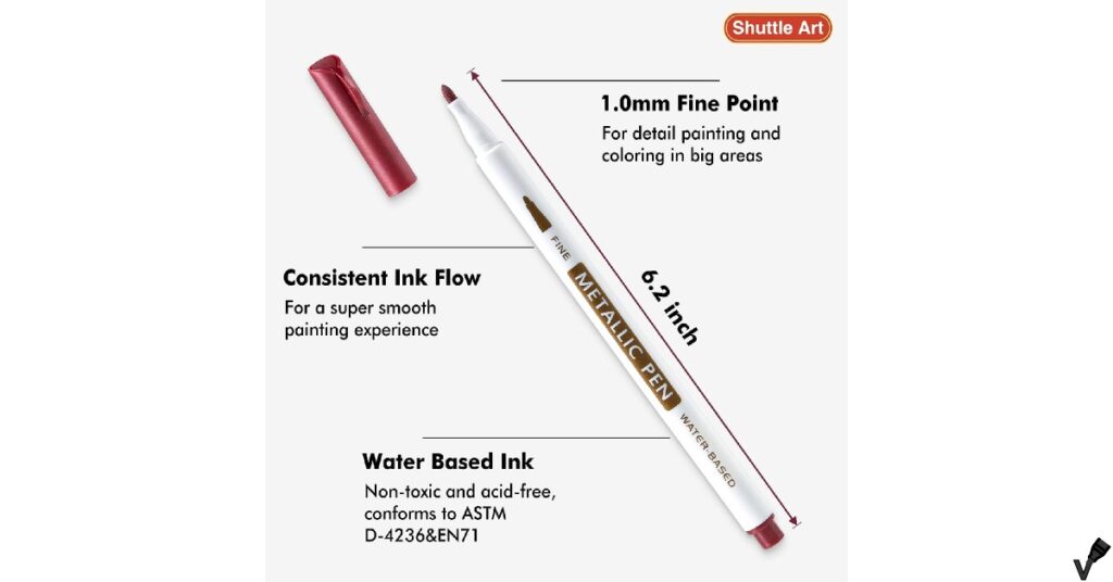 Shuttle Art 24 Colors Metallic Paint Markers overview