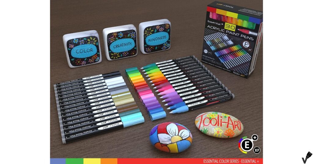 Tooli-art 30 Essential Acrylic Paint Markers features